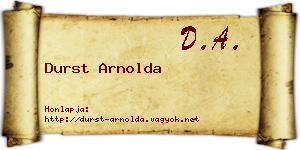 Durst Arnolda névjegykártya